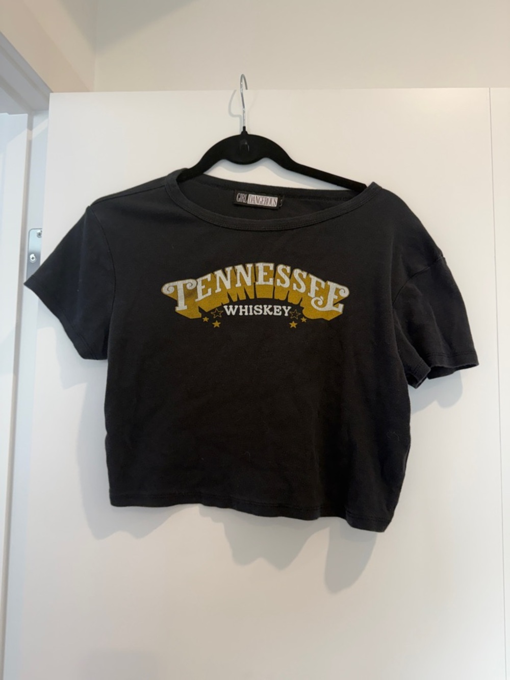 Tennessee Whiskey Black Crop Tee